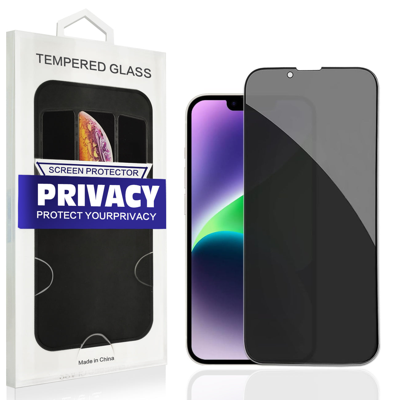 iPhone 15  Compatible Apple iPhone 15 and iPhone 15 Pro Privacy Screen Protector In Black - Ultra-Slim Protection by CELL DEMAND