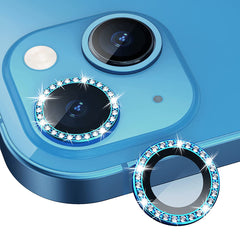 iPhone 14  Compatible Diamond Camera Lens Protector, Diamond Tempered Glass Camera Cover Screen Protector for iPhone 14 / iPhone 14 Plus In  Blue - Ultra-Slim Protection by CELL DEMAND