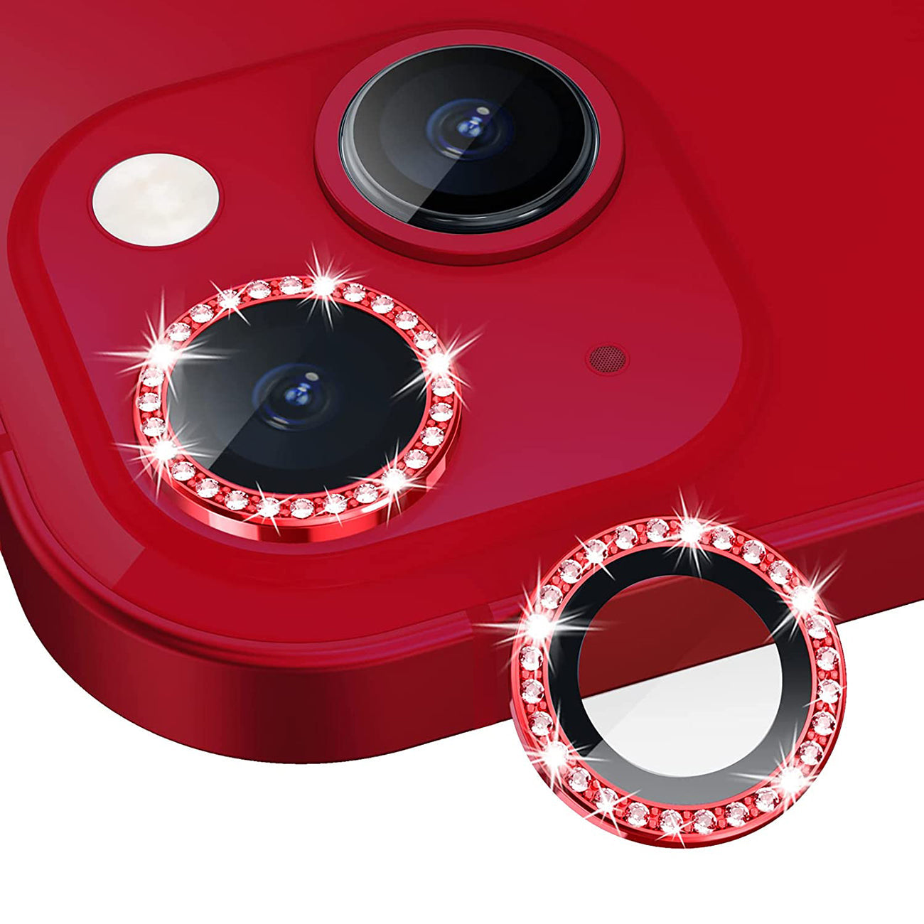 iPhone 14  Compatible Diamond Camera Lens Protector, Diamond Tempered Glass Camera Cover Screen Protector for iPhone 14 / iPhone 14 Plus In Gold - Heavy Duty Protection by CELL DEMAND