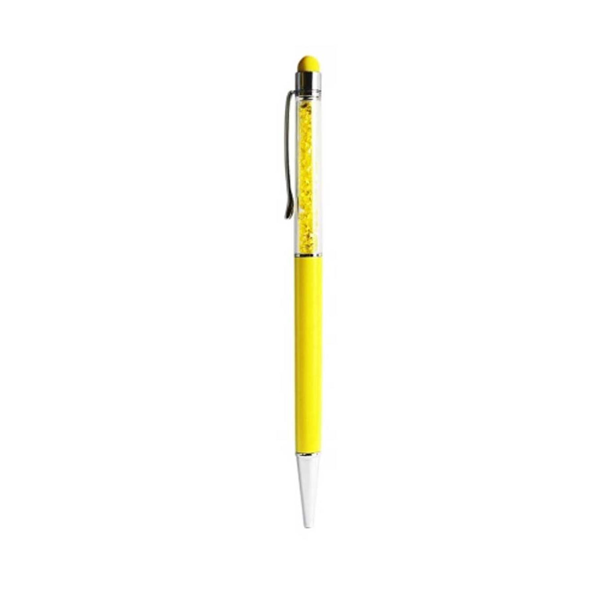 CRYSTAL STYLUS TOUCH SCREEN WITH INK PEN IN YELLOW - Premium & Reliable | CELL DEMAND Official