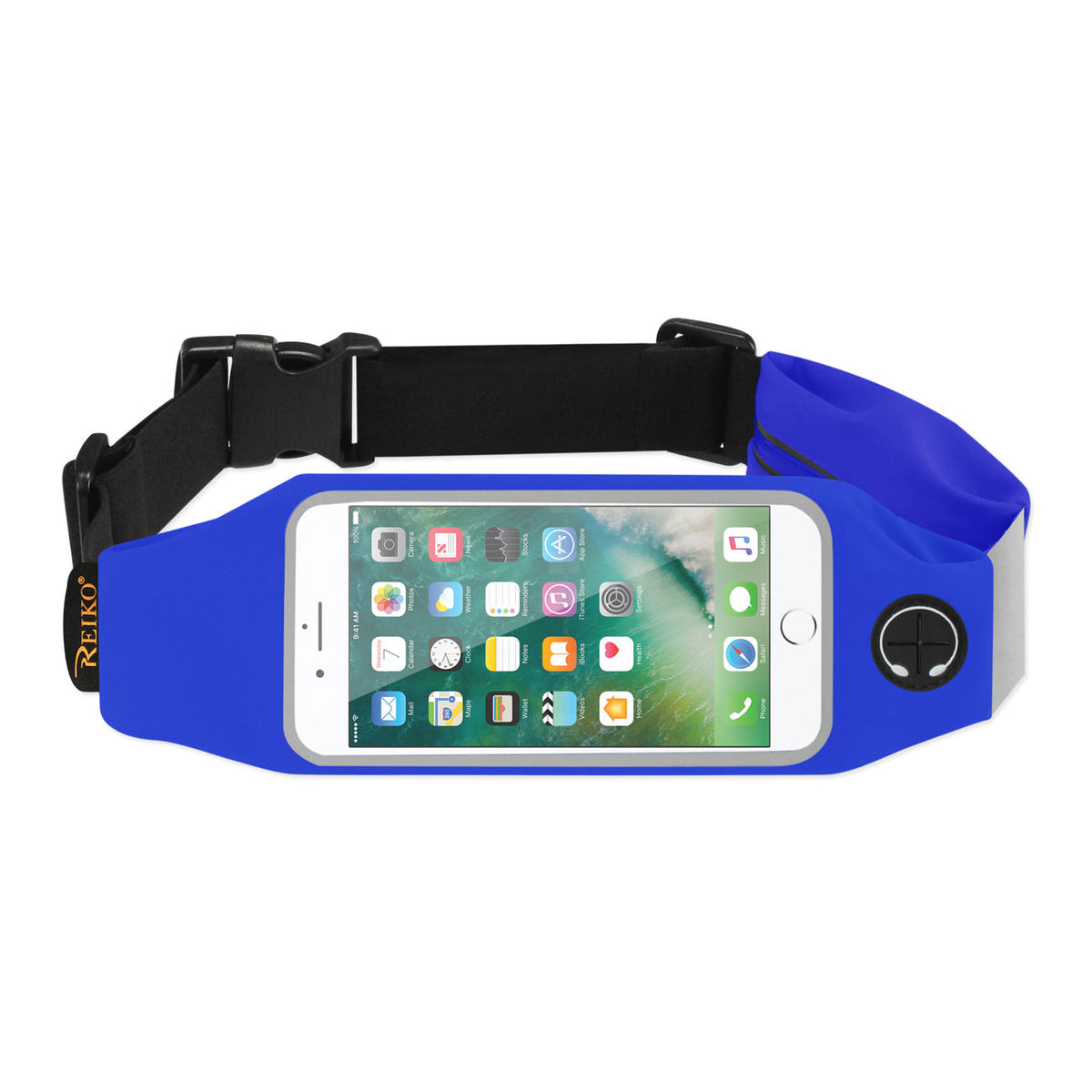 RUNNING SPORT BELT FOR 5 INCHES DEVICE WITH TWO POCKETS IN BLUE (5x5 INCHES)(SWB03-UNI50BL) - Premium & Reliable | CELL DEMAND Official