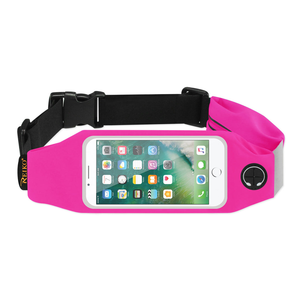 RUNNING SPORT BELT 5 INCHES DEVICE WITH TWO POCKETS IN PINK (5x5 INCHES)(SWB03-UNI50PK)) - Crystal Clear & Reliable | CELL DEMAND Official