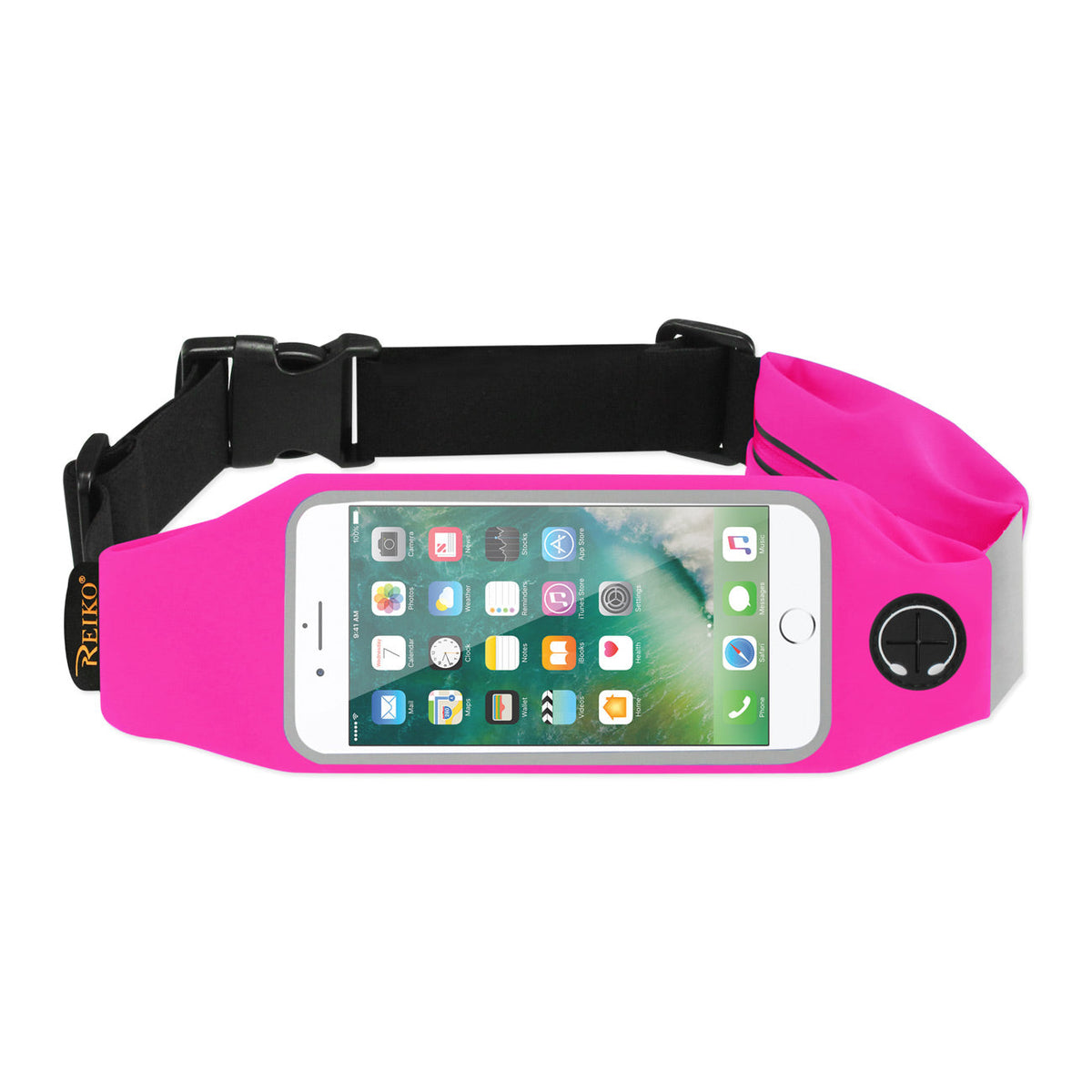 RUNNING SPORT BELT FOR 5.5 INCHES DEVICE WITH TWO POCKETS IN PINK (5.5x5.5 INCHES)(SWB03-UNI55PK) - Crystal Clear & Reliable | CELL DEMAND Official