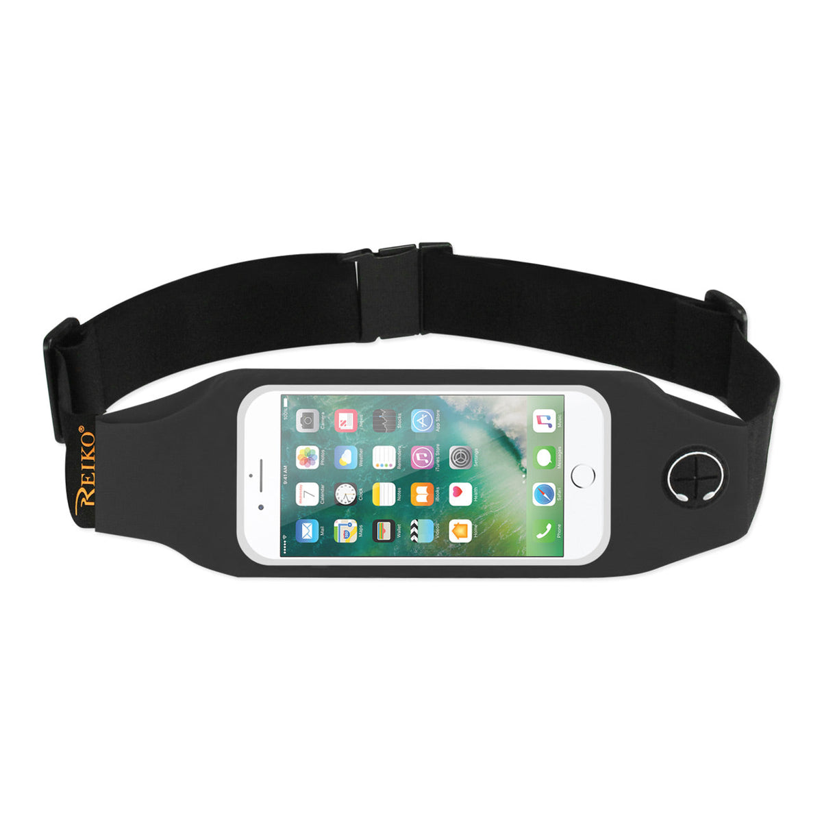 RUNNING SPORT BELT FOR 5 INCHES DEVICE WITH TWO POCKETS AND LED IN BLACK (5x5 INCHES)(SWB05-UNI50BK) - Crystal Clear & Reliable | CELL DEMAND Official