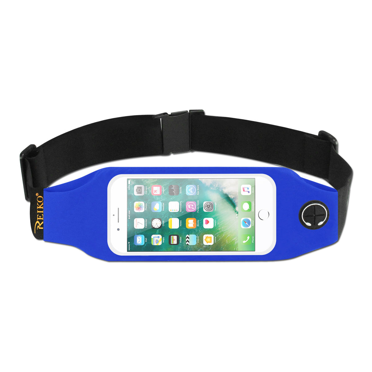 RUNNING SPORT BELT 5 INCHES DEVICE WITH TWO POCKETS AND LED IN BLUE (5x5 INCHES)(SWB05-UNI50BL) - Durable & Reliable | CELL DEMAND Official