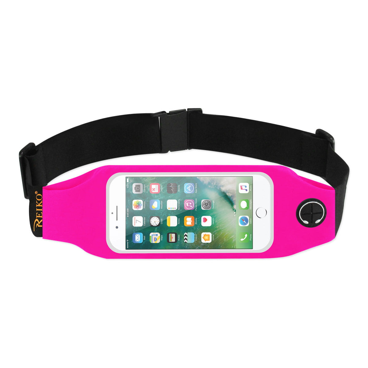 RUNNING SPORT BELT FOR 5 INCHES DEVICE WITH TWO POCKETS AND LED IN PINK (5x5 INCHES)(SWB05-UNI50PK) - Heavy Duty & Reliable | CELL DEMAND Official