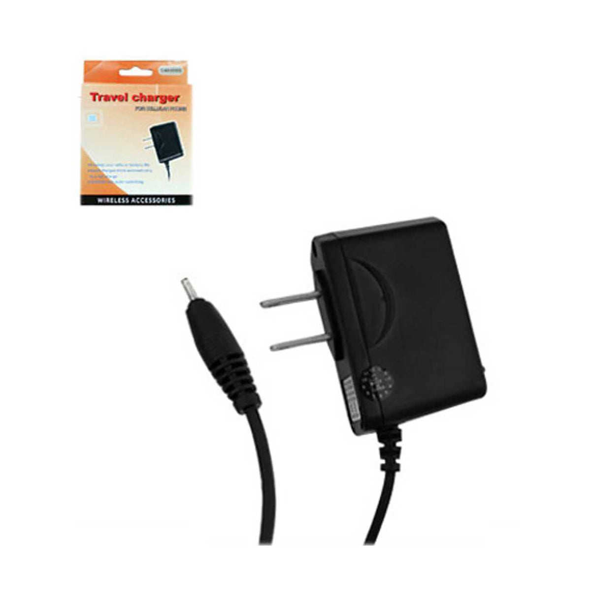 PORTABLE 3.5MM USB TRAVEL ADAPTER CHARGER WITH BUILT IN CABLE IN BLACKBLACK - Premium & Reliable | CELL DEMAND Official