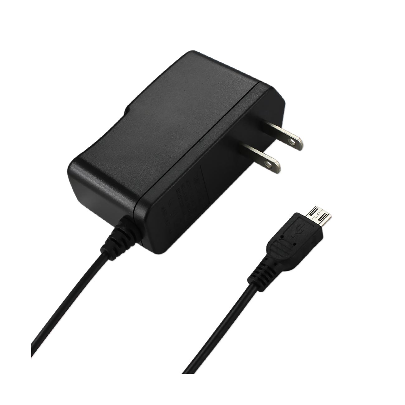 PORTABLE MICRO USB TRAVEL ADAPTER CHARGER WITH BUILT IN CABLE IN BLACK - Durable & Reliable | CELL DEMAND Official