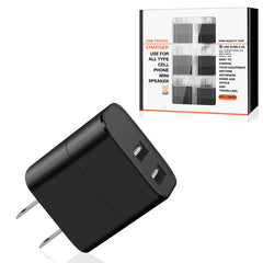 Dual Port USB Wall Charger/ Power Adapter/ Charging Block In Black (12pcs) - Crystal Clear & Reliable | CELL DEMAND Official