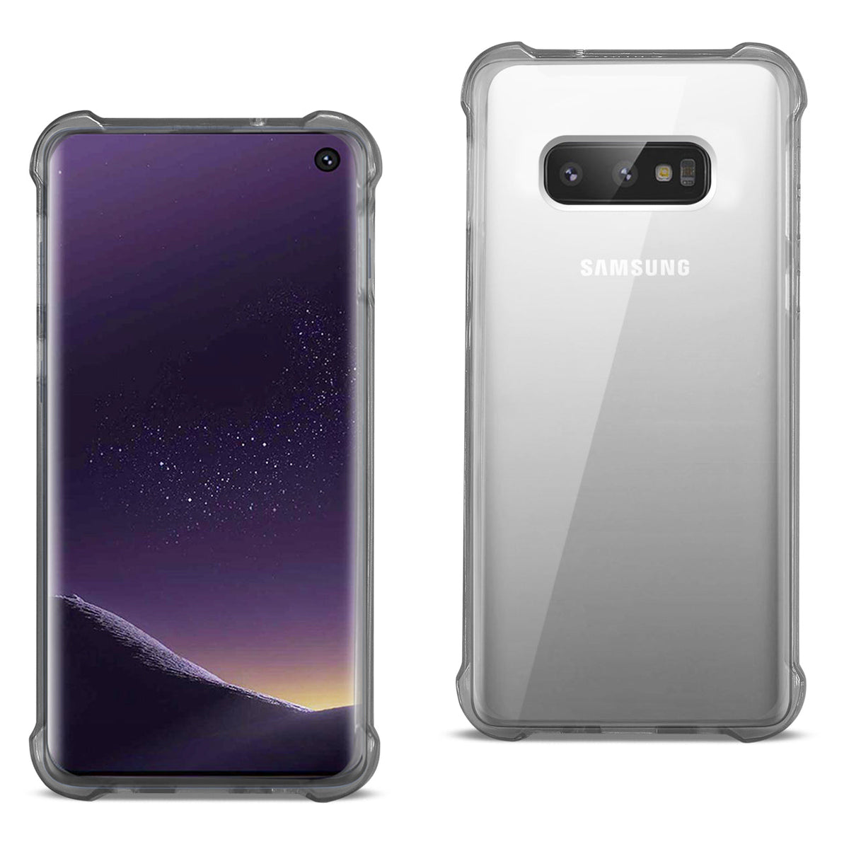 SAMSUNG GALAXY S10 Lite(S10e) Clear Bumper Case With Air Cushion Protection In Clear Black - Shockproof & Reliable | CELL DEMAND Official