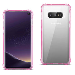 SAMSUNG GALAXY S10 Lite(S10e) Clear Bumper Case With Air Cushion Protection In Clear Hot Pink - Heavy Duty & Reliable | CELL DEMAND Official