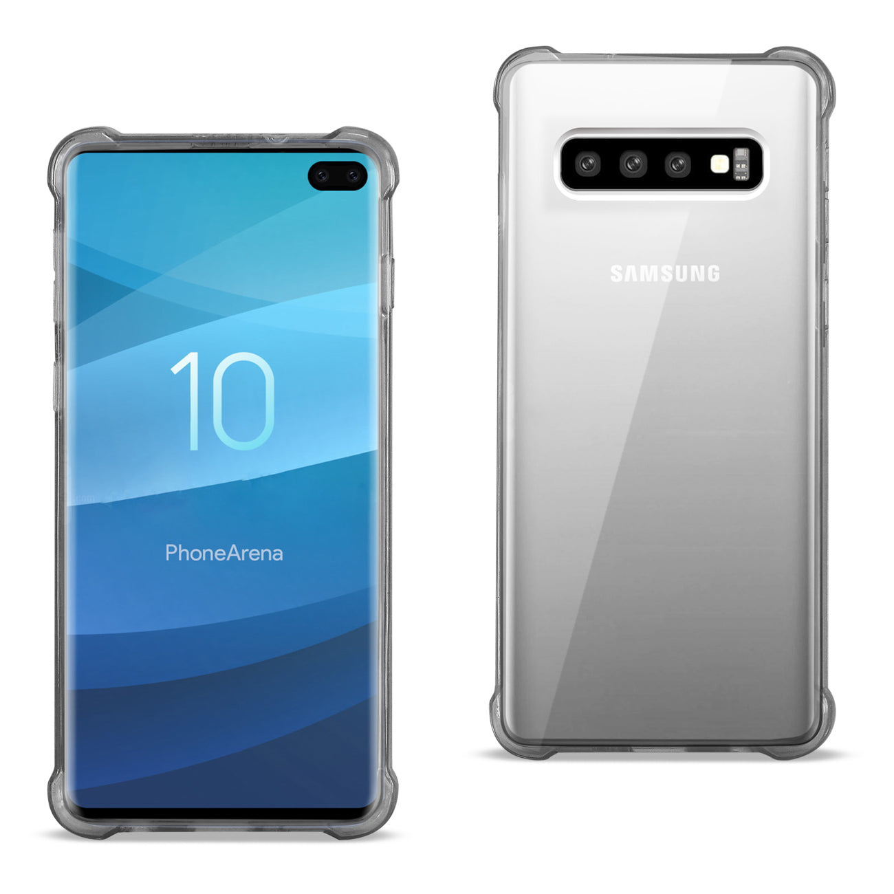 SAMSUNG GALAXY S10 Plus Clear Bumper Case With Air Cushion Protection In Clear Black - Durable & Reliable | CELL DEMAND Official