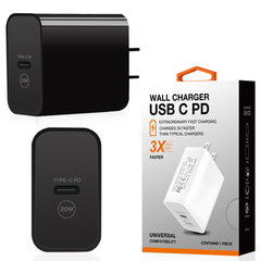 20W Power Delivery Travel Wall Charger Adapter with Type-C Port In Black - Crystal Clear & Reliable | CELL DEMAND Official